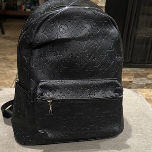 Defected Elegant Black Monogram Backpack
